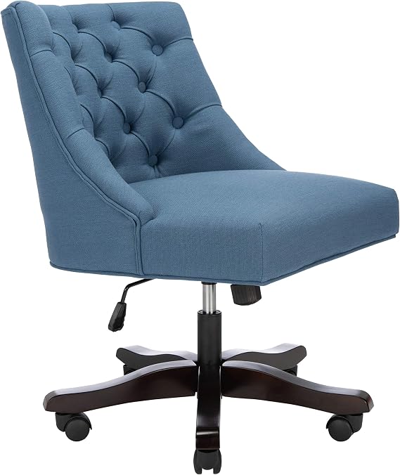Safavieh Home Soho Navy Linen Tufted Swivel Desk Chair