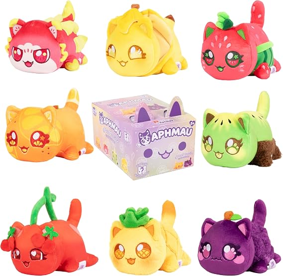 Aphmau 6" MeeMeows Mystery plush Fruit Collection 8 to collect Unboxing toy You Tube Toys Aphmau Channel