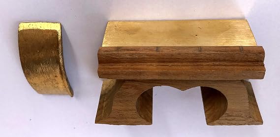 Saraswati veena bridge, Brass Plate, On teak wood, Professional quality