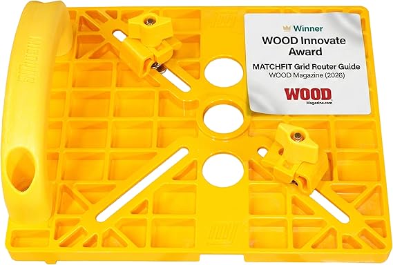 MICROJIG MatchFit Grid Router Guide, Woodworking Precision Tools for Dovetail Track, Easy Setup, Self-Indexing Design 4" Spacing, MFRG-400-000