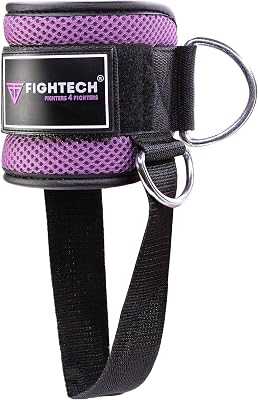 FIGHTECH Ankle Straps for Cable Machines | PRO Series Fitness Ankle Cuffs for Women & Men | Padded Ankle Straps Gym Cable Attachment for Glute and Leg Workouts Lavender Single
