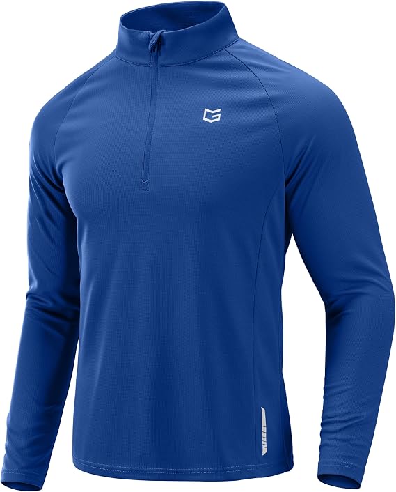 G Gradual Men's Quarter Zip Pullover Running Athletic Shirts Long Sleeve