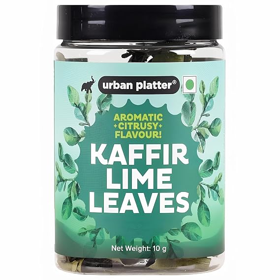 Urban Platter Premium Dried Makrut Lime Leaves, 0.35 Oz (10 g) | Product of India | Aromatic Citrus Leaves for Asian Cooking | Ideal for Soups, Curries, Stir-Fries & Tea