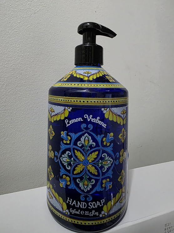 Deruta Lemon Verbena Hand Soap - Perfect Kitchen Decor Soap - Organic Liquid Hand Soap with Italian Soap Dispenser - Bathroom or Kitchen 21.5 Fl. Oz
