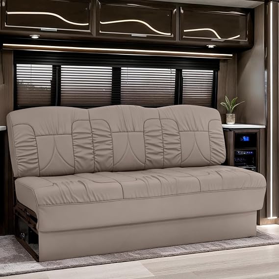 De Leon RV Sofa Bed, 66" Wide, Ultimate Leather, Light Antelope