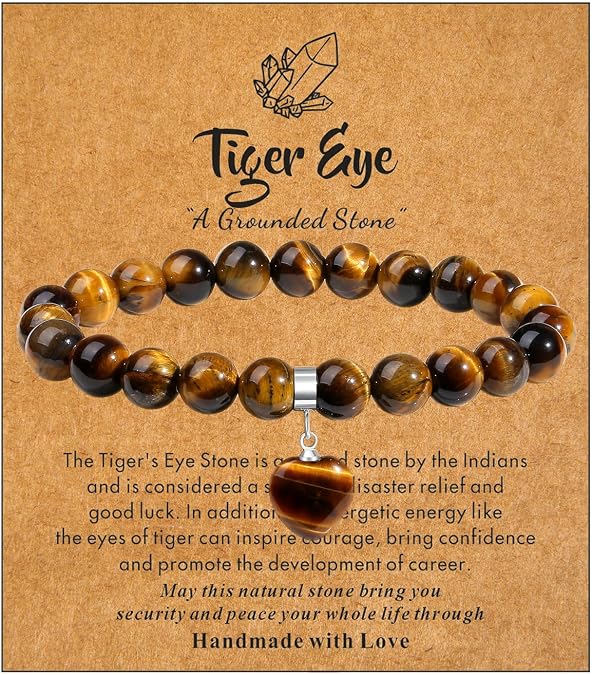 MAIBAOTA Heart Charm Healing Crystal Bracelet for Women Love Bracelet