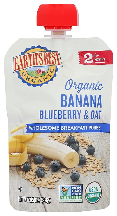 Earths Best Baby Pouch Blueberry Banana, 4 oz