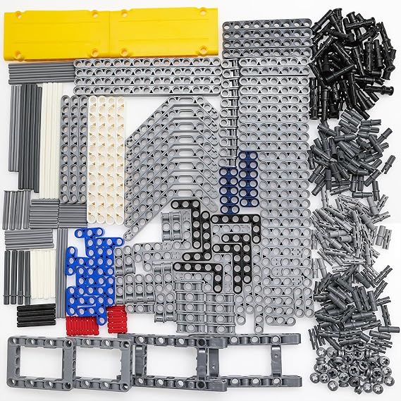 420PCS Technic-Pieces-Parts Beams-Pins-Set Compatible with Major Brand Technic Cars Motor Axles-Liftarms-Panel Connector-Frame-Plate MOC Building Block DIY Accessories(Random Color)