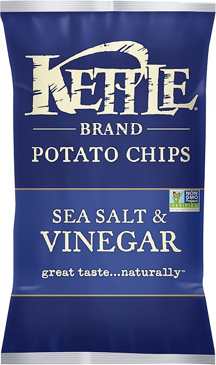 KETTLE Kettle Potato Chips, Sea Salt & Vinegar, 4.9 oz 141 g