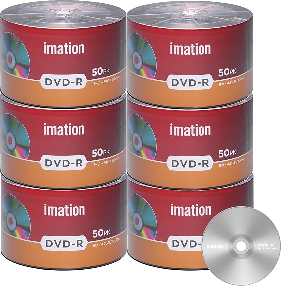 300 Pack Imation DVD-R 16X 4.7GB/120Min Branded Logo Blank Recordable Disc