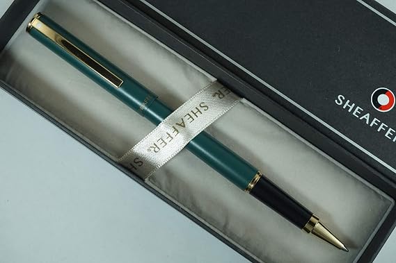 Sheaffer Made in the USA Signature Fashion Satin Royal Kelly Green with 22KT Gold Appointments Rollerball Pen