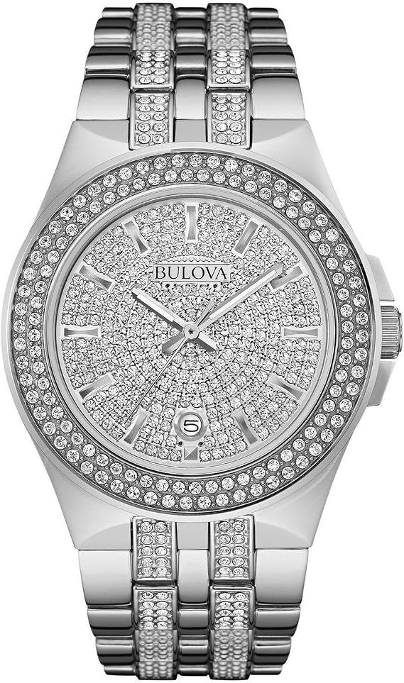 Bulova Men Analog Quartz Watch with Stainless Steel Strap 96B235