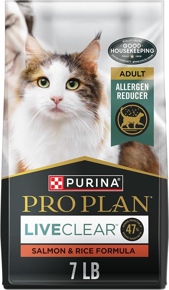 Purina Pro Plan LiveClear Allergen Reducing Dry Cat Food, Salmon, 7 lb