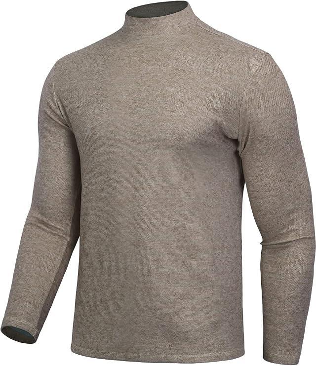 Zengjo Mock Turtleneck Thermal Undershirt Mens Long Sleeve Baselayer Shirts