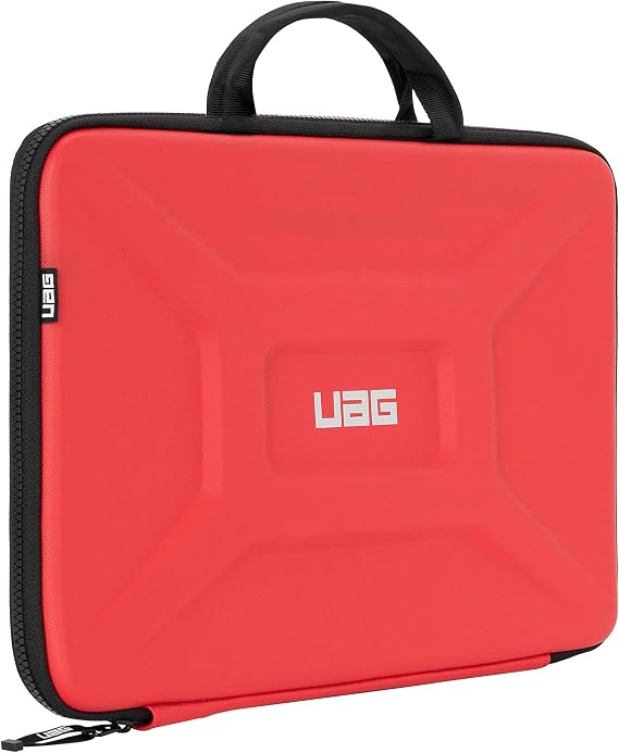 URBAN ARMOR GEAR UAG Large Sleeve with Carrying Handle for 15-16" Laptop, Rugged Tactile Grip Weatherproof Protective Laptop/Tablet Sleeve, Compatible with MacBook Pro 16"/14", MacBook Air 15", Magma