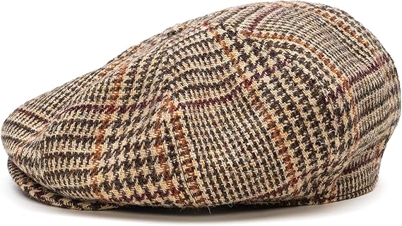 Sterkowski Peaky | 100% Harris Tweed Newsboy Cap for Men and Women | Warm Classic Elegant 8 Panels Hat