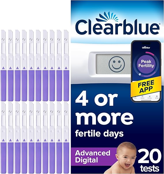 Clearblue Advanced 20 Digital Ovulation Tests, Typically IDENTIFIES at Least 2X More Fertile Days Vs LH only Ovulation Test Strips, Double Your Chances of Getting Pregnant