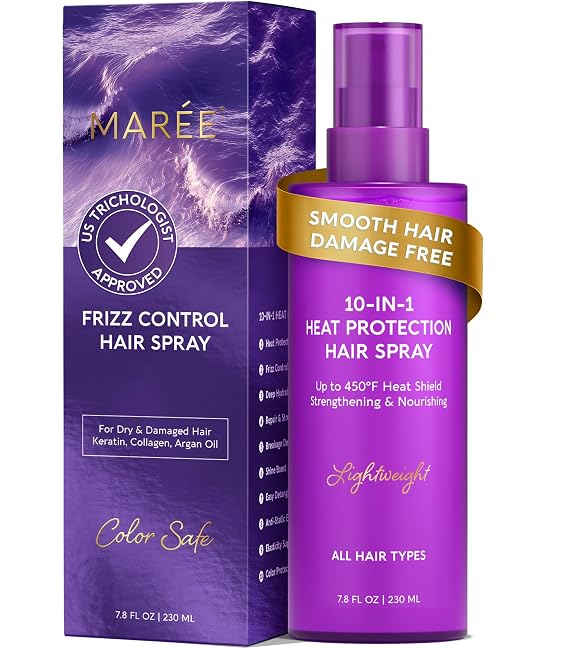 MAREE 10-in-1 Heat Protection Spray with Keratin, Collagen & Argan Oil