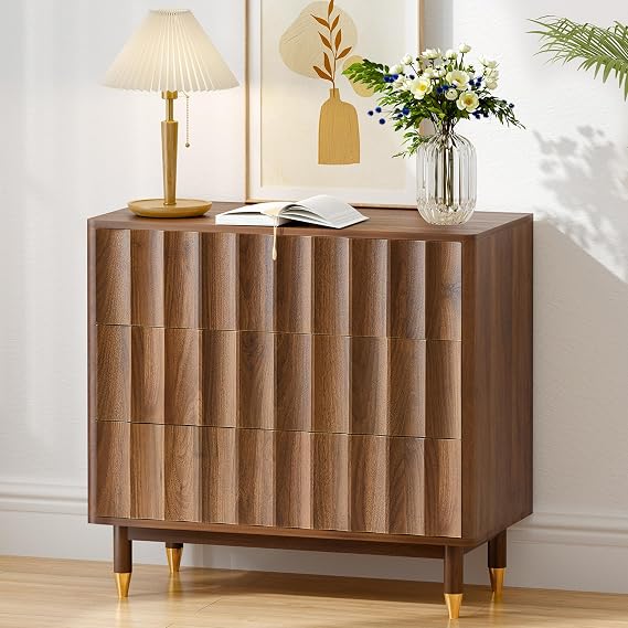Bifins 31.5" Wide Fluted 3 Drawer Dresser