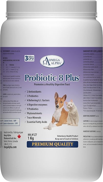 Probiotic 8 Plus Pet Probiotics | Enzymes & Fiber for Digestion | Natural Herbal Digestive Supplement |Reduces Indigestion | Specially for Cat & Dogs (1kg,1000g)
