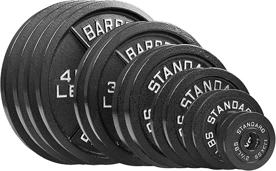 Steel Olympic Plates 335lb Set - Olympic Standard Premium Coated 2.5lb, 5lb, 10lb, 25lb, 35lb and 2x 45lb Pairs for Weight Lifting Powerlifting