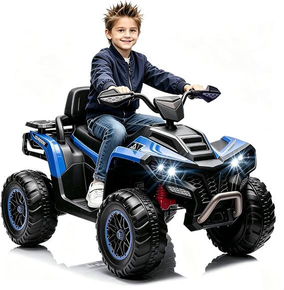 24V Kids Ride-On Toys Electric ATV, 4 Wheeler, Gift for Boys Girls- Blue