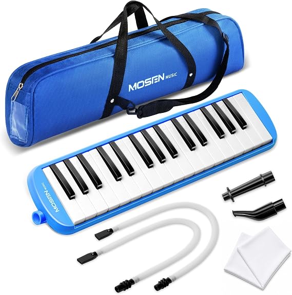 MOSEN 32 Keys Melodica, Soprano Air Piano Pianica Keyboard Instrument, Blue
