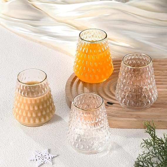 Didaey 4 Pcs Christmas Tree Glass Cups 10 oz for Coffee Tea Milk