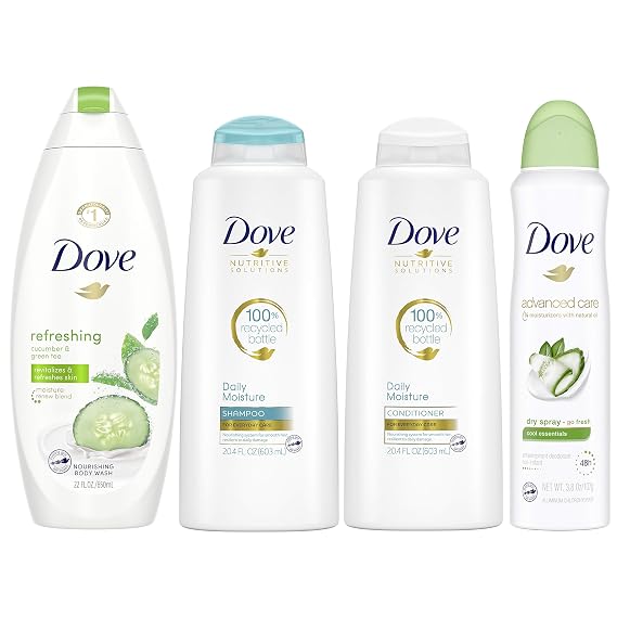Dove Cool Moisture Regimen Pack - Soft Skin & Clean Hair, 4 Count