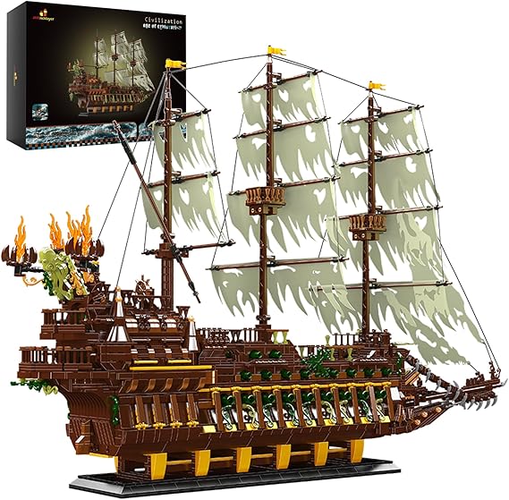 JMBricklayer Pirate Ship Building Sets for Adults 40101 - Large MOC Ship Set Ideal Gifts for Teens Age 14+ Adults who Like Challenging Blocks (Upgraded Version, 4364 PCS)