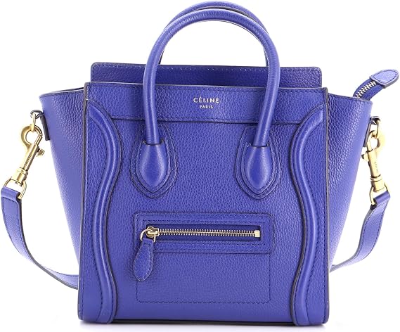 Pre-Loved Luggage Bag Grainy Leather Nano, Blue