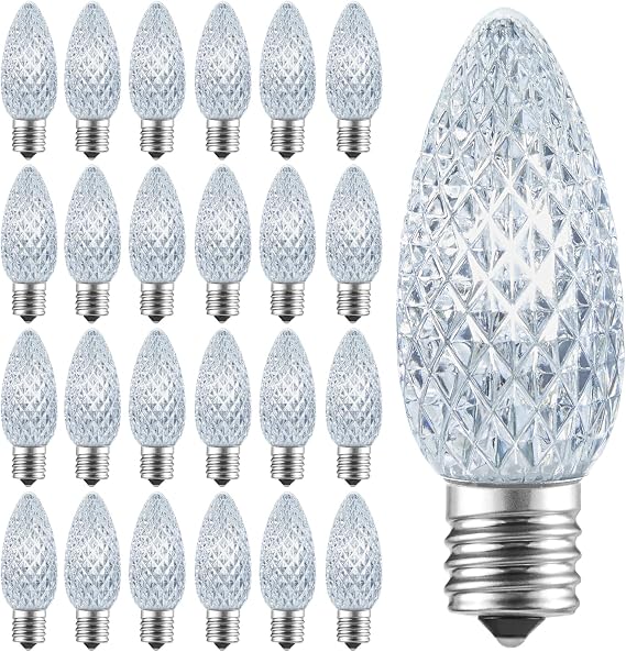 50 Pack C9 LED Christmas Light Bulbs, LED Dimmable Light Bulbs Replacement