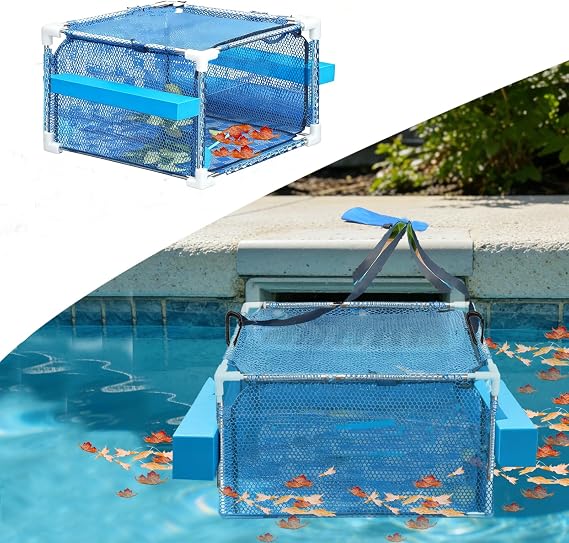 Pool Skimmer Guard,Stainless Steel Frame Fine Mesh Leaf Catcher