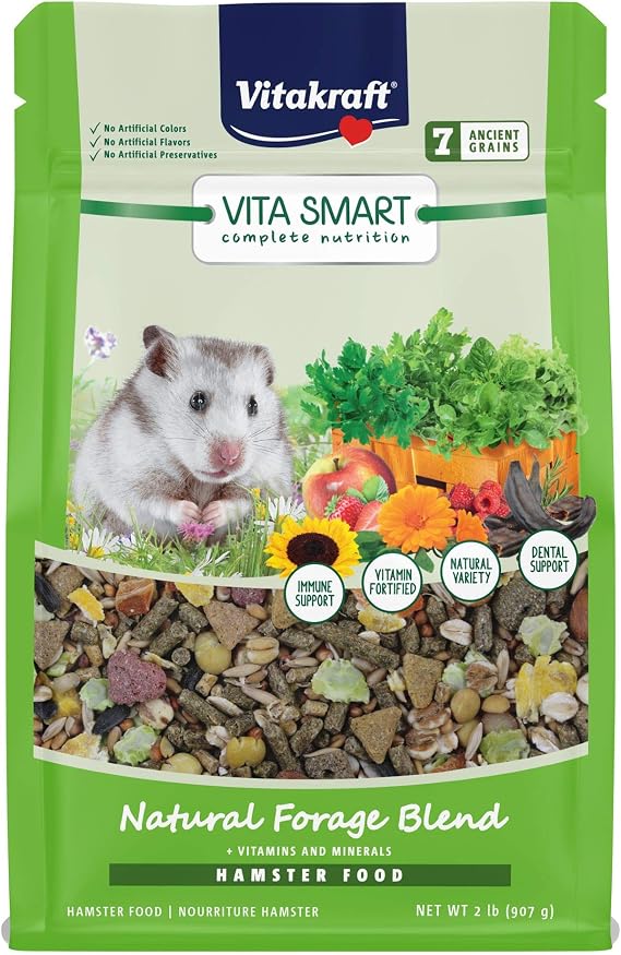 Vitakraft Wholesome Vita Smart Hamster Food Probiotics Fruits and Vegetables Fortified with Vitamins and Minerals 2 Lbs