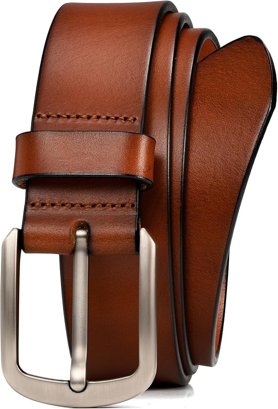WOLFANT 1.5" Top Full Grain Leather Belt for Men,100% Italian Solid Leather