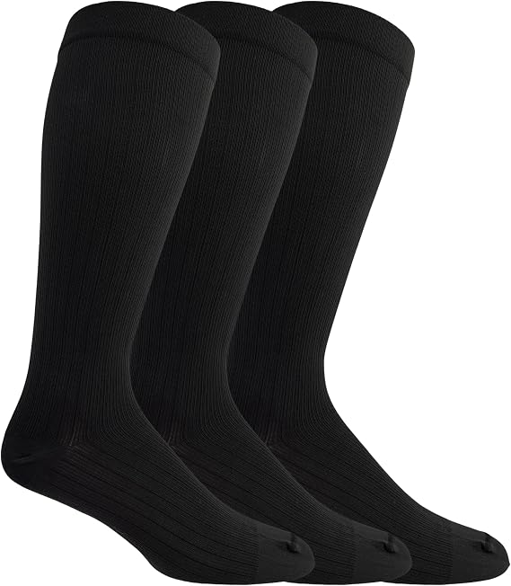 Dr. Scholl's Men's Graduated Compression Over the Calf Socks - 2 & 3 Pair Packs - Comfort Fatigue Relief
