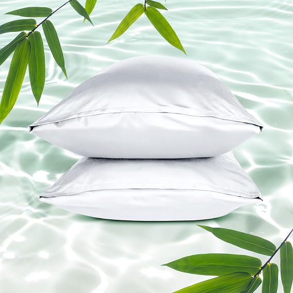 Bare Home 100% Rayon Made from Bamboo Pillowcase Set (King, White)