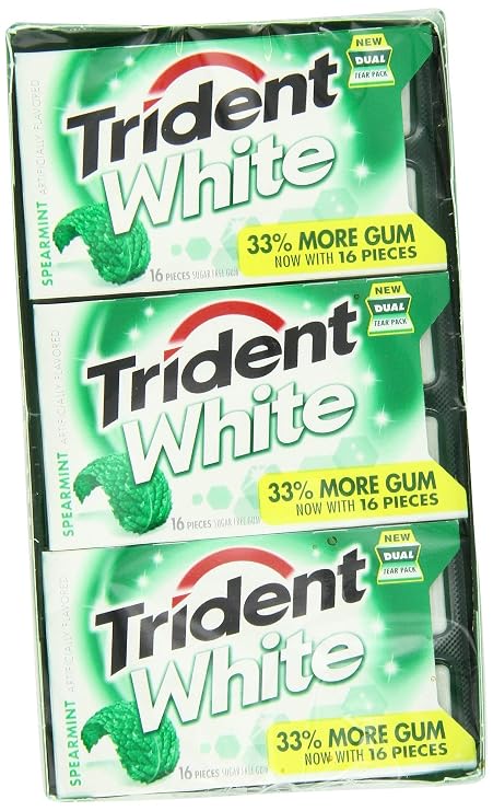 Trident White Gum - Spearmint - 9 Count