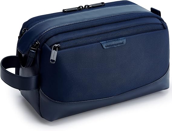 BAGSMART Large Travel Toiletry Bag for Men, Water-resistant, Nvay Blue | Travel Toiletry Organizer, Dopp Kit, Shaving Bag for Toiletries Accessories