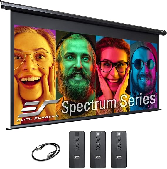 Elite Screens Spectrum, 100-inch Diag 16:9, Electric Motorized 4K/8K Ready Drop Down Projector Screen, ELECTRIC100H