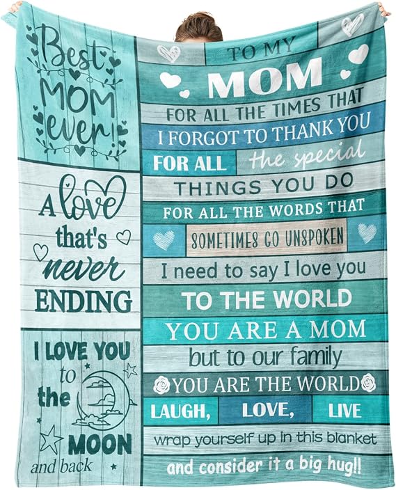 Gifts for Mom, Mom Birthday Gifts, Moms Blanket from Son Daughter