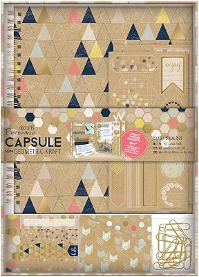 docrafts Papermania Geometric Kraft Spiral Scrapbook Kit, 3.14 x 20.66 x 28.76 cm, Multicolor