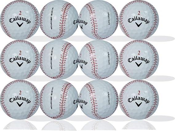 GBM Certified Refinished Baseball Golf Balls - for Callaway Chrome Soft Golf Balls, Par-FECT for Any Golf Outing, 12-Pack