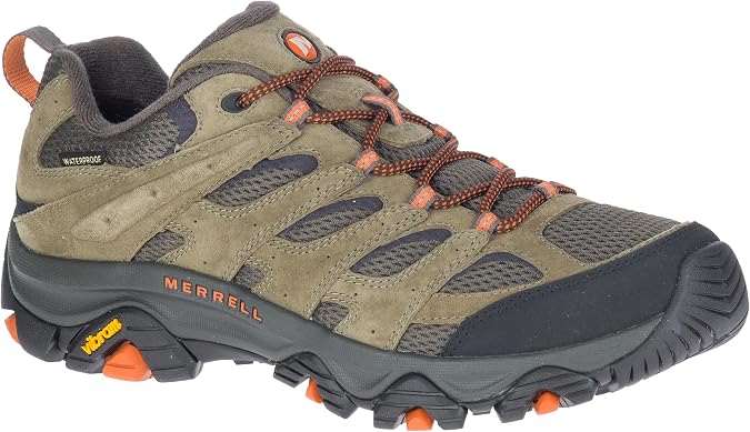Merrell Men's Moab 3 Waterproof Hiking Boot, Beige, 9 | Leather and Mesh Upper, M-Select Dry Membrane, 100% Recycled Lining, Lace-Up Closure, Recycled Materials