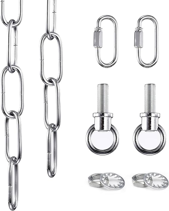 Mr.Color Chrome Metal Heavy Duty Chandelier Chain - 6 Feet Accessory Chain for Pendant Lights, Chandeliers and Swag Lights