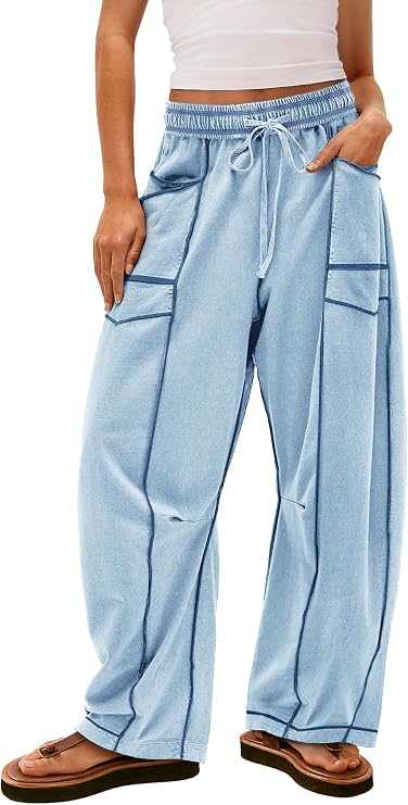 Yanekop Women's Baggy Wide Leg Palazzo Pants