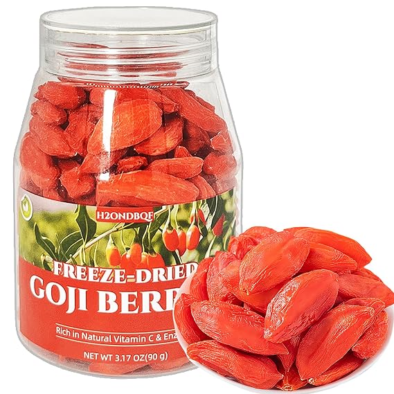 Freeze-Dried Goji Berries Superfood Snacks - Resealable Jar (3.17oz) Vegan