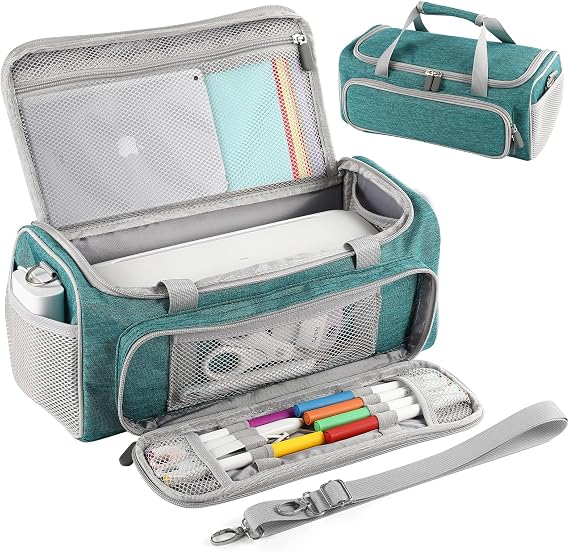 Carrying Case Compatible with Cricut Joy Xtra Smart Cutting Machine(13.7''L x 6.2''W x 5.9''H),Protable Storage Bag with Shoulder Strap Compatible with Cricut Joy Xtra Accessories,Cricut Tools,Green