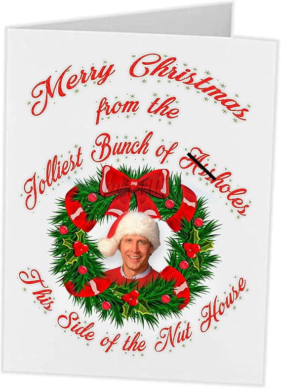 Jolliest Bunch of A Holes Xmas Greeting Card | National Christmas Vacation Lampoons | Clark Cousin Eddie Griswold | Custom Christma Holiday Gift
