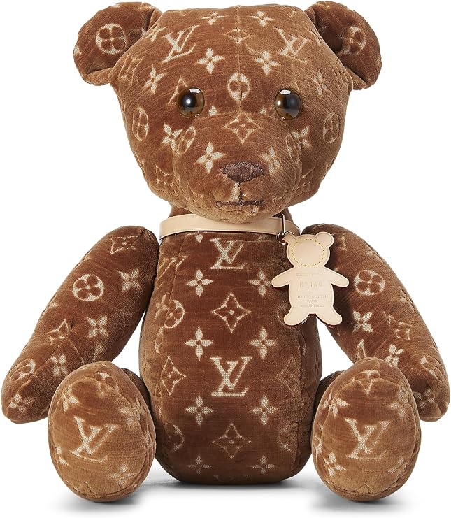 Pre-Loved Monogram Velour DouDou Teddy Bear, Brown